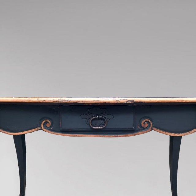 Louis XV Style Console or Small Writing Table in Black Patinated Wood, 1760 For Sale - Image 3 of 5