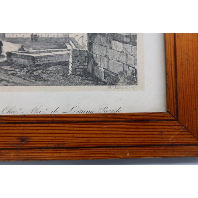 Wood Pair of Antique Framed Engravings — Granet, Roman Architecture, 19th Century For Sale - Image 7 of 8