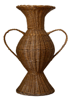 Decorative Woven Rattan Amphora, 1980s