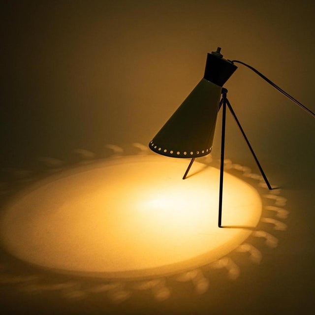 This table lamp, designed by Josef Hůrka and manufactured by Napako in the 1950s, was part of the Czechoslovak pavilion at...