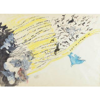 Jörgen Fogelqvist, Poetic Abstract Composition, Watercolor on Paper For Sale