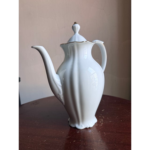 Mid 20th Century Mid-20th Century Seltmann Weiden Theresia Bavaria Porcelain Coffee Pot Creamer Sugar Set - Set of 3 For Sale - Image 5 of 17