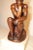Brown Antique 1800's Folk Art Hand Carved Wood Figural Thinking Man Sculpture Statue For Sale - Image 8 of 12