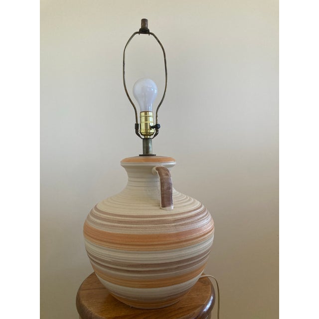 American 1970s Southwestern Style Pottery Lamp For Sale - Image 3 of 8