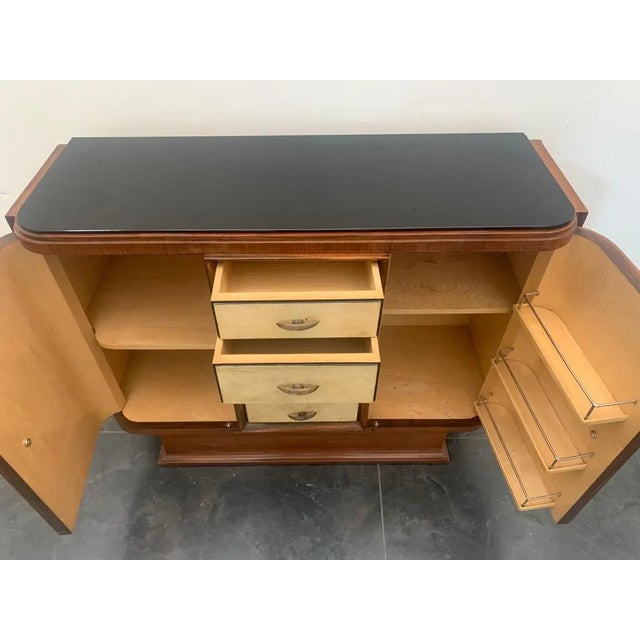 Wood Rosewood and Parchment Bar Set with Parchment Mirror, Set of 2 For Sale - Image 7 of 12