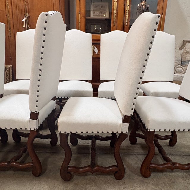 1920s 1920s Set of Eight Os De Mouton French Walnut Chairs For Sale - Image 5 of 11