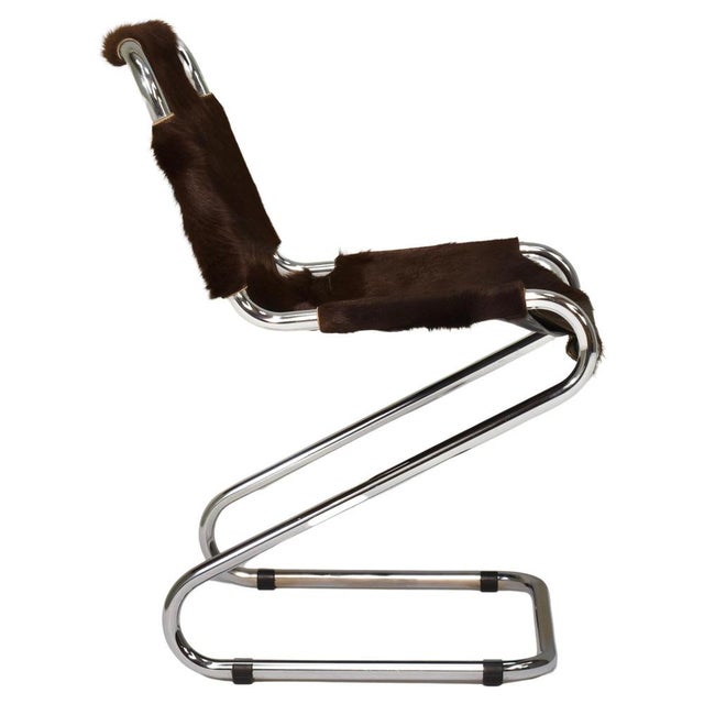 Vintage Italian Chair in Cowhide and Chrome, 1970s For Sale - Image 16 of 16