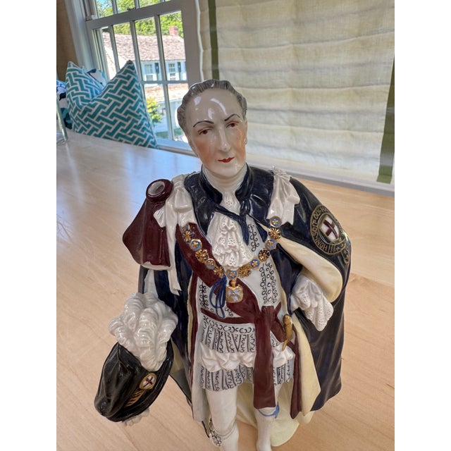 This is a lovely Dresden figure of a man dressed in his Knight of the Garter robes.