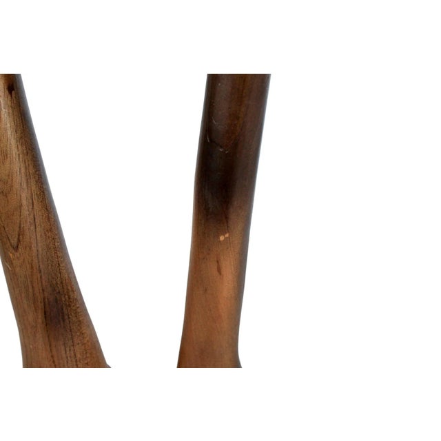 Pair of Mid-Century Carved Long Neck Cat Figurines For Sale - Image 10 of 12