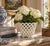An elegant trompe l'oeil porcelain cachepot crafted in the form of a handwoven rope basket. Executed in glossy white...