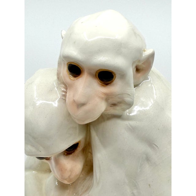 Ceramic Early 20th Century Weiner Kunst Keramische Monkeys Ceramic with Glass Eyes For Sale - Image 7 of 12