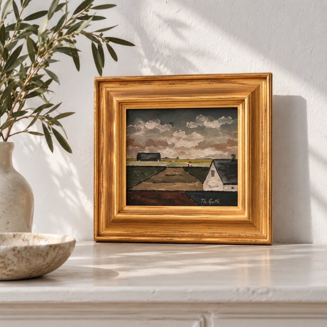 Th. Goth, Landscape Composition, 1950s, Painting, Framed For Sale - Image 8 of 11