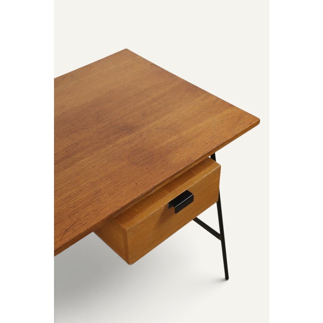 Desk by Pierre Paulin for Thonet in Oak and Black Metal, 1950s For Sale - Image 17 of 18