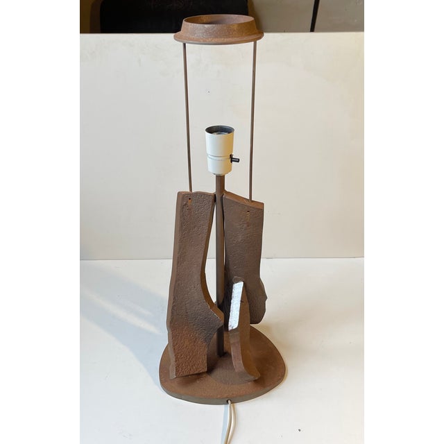 Vintage Brutalist Steel Table Lamp, 1970s For Sale - Image 10 of 12