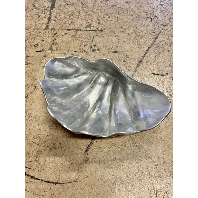 Late 20th Century Silver Pewter Clam Bowl For Sale In West Palm - Image 6 of 6