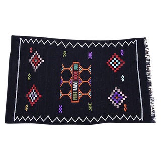 Black Moroccan Rug - 3' x 4' 7" For Sale