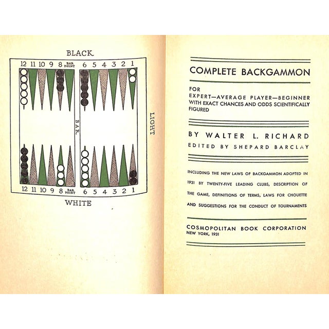 1930s "Complete Backgammon" 1931 Richard, Walter L. (Inscribed) For Sale - Image 5 of 8