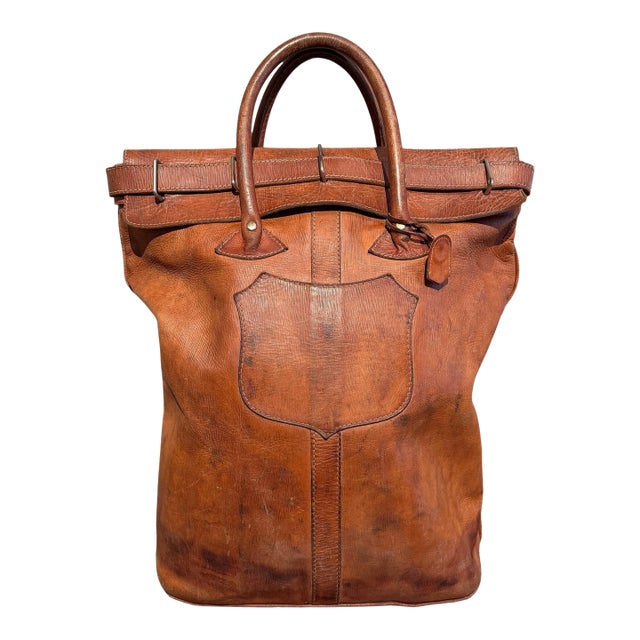 Early/Mid-20th Century French Leather Mailbag For Sale