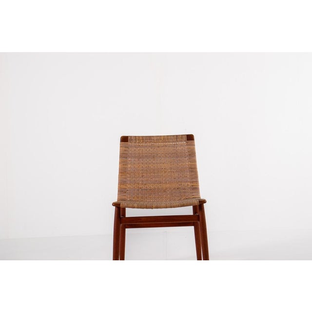Vintage Teak and Rattan Chair by Jørgen Høj for Thorald Madsen, 1950s For Sale - Image 13 of 16