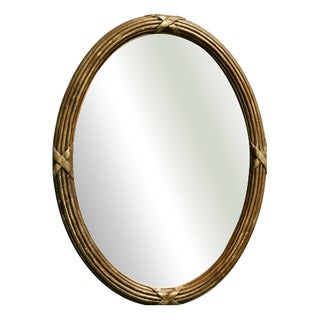 Large Oval Gilt Wall Mirror, 1920 For Sale