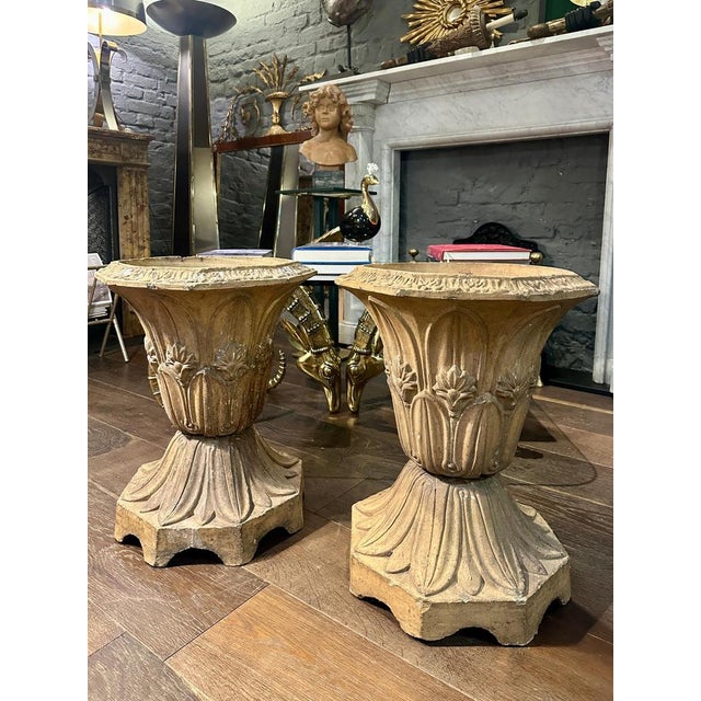 Antique Buff Terracotta English Urns, 1880, Set of 2 For Sale - Image 4 of 18