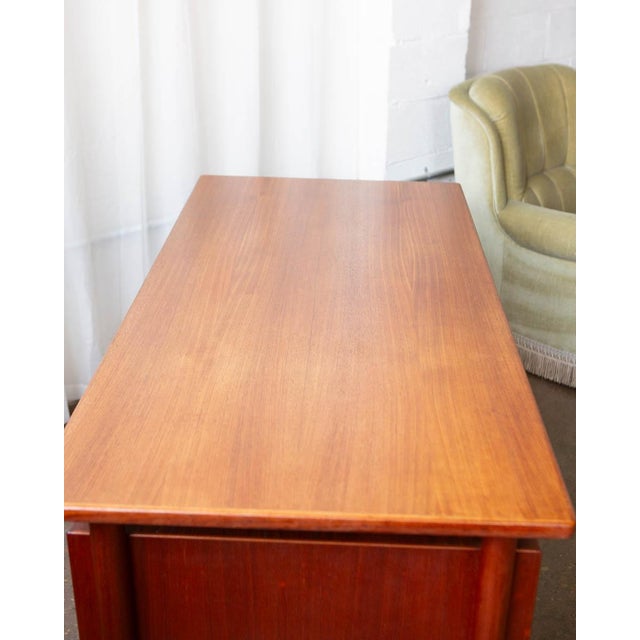 1960s Danish Teak Writing Deak Attributed Hp Hansen - Double Sided For Sale In Columbus - Image 6 of 14