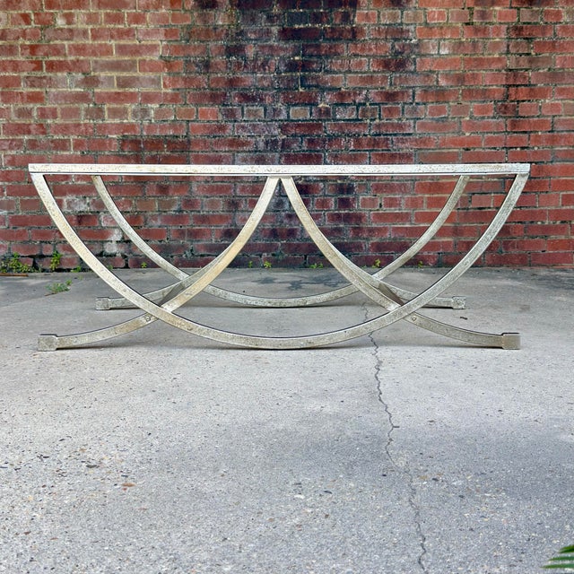 Hollywood Regency Contemporary Hollywood Regency Silver Leafed Coffee Table - Uttermost Attributed For Sale - Image 3 of 16