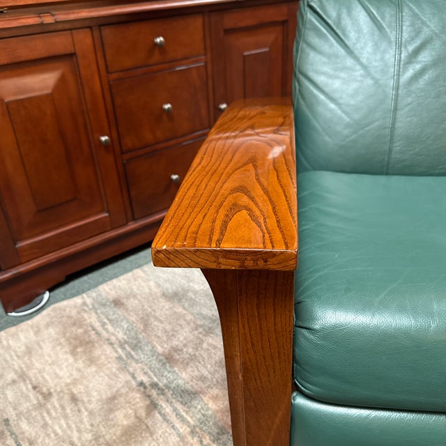 Lane Furniture Leather Mission Style Recliner Chair For Sale - Image 10 of 12