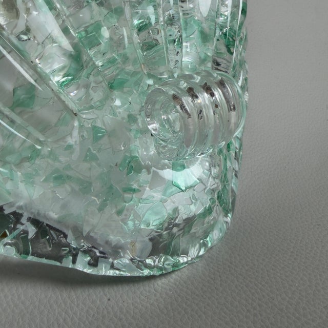 Murano Glass Wall Lamp with Green and White Graniglia Flakes, 1970s For Sale - Image 12 of 17
