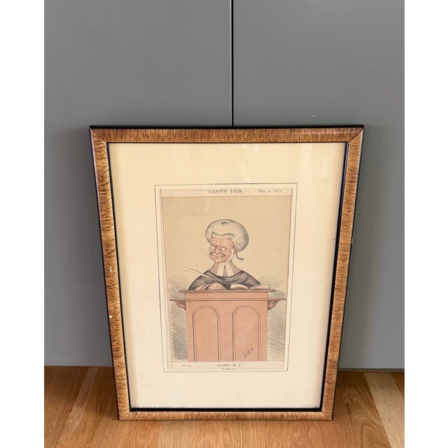 Framed original 1873 Vanity Fair "Spy" caricature title "A Little Lush" depicting the Honourable Sir Robert Lush, a...