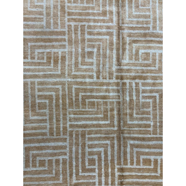 This is an AUTHENTIC Silk and wool pile genuine hand made modern style NEPALESE rug -