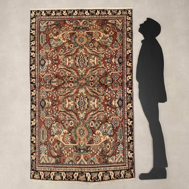 Mahall rug in cotton and wool, large knot, hand-made. This piece is attributed to the mentioned designer/maker. It has no...