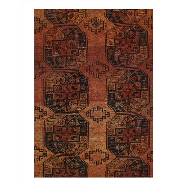Antique Afghan Beshiri rugs are recognizable for their vibrant colors and geometric shapes. This beautiful antique...
