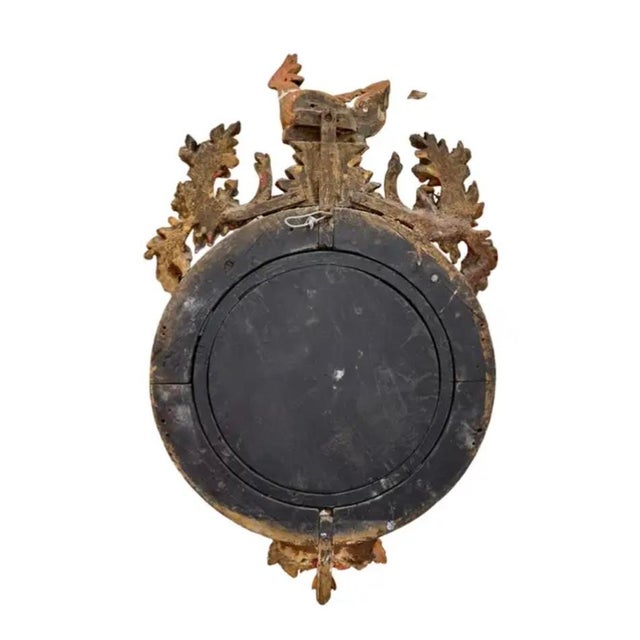 Gold Georgian Convex Giltwood Bullseye Mirror With a Dragon For Sale - Image 8 of 8