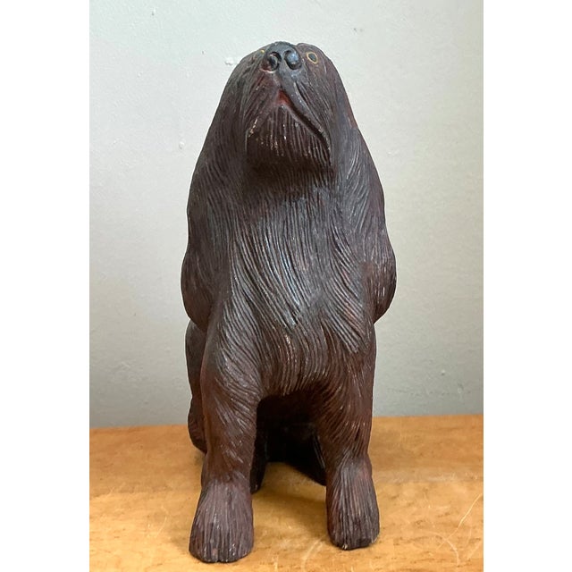 Vintage Carved Wood Dog Sculpture For Sale - Image 11 of 16