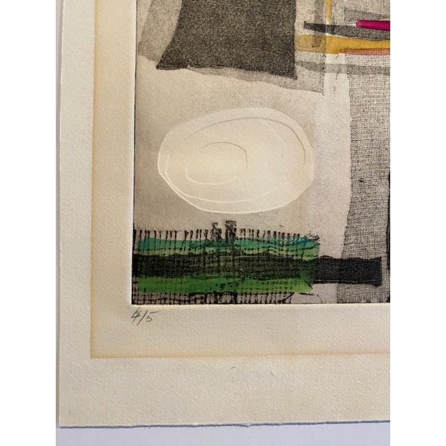 1960s 1960s Babs Kent Midnight City Mixed Media Etching For Sale - Image 5 of 9