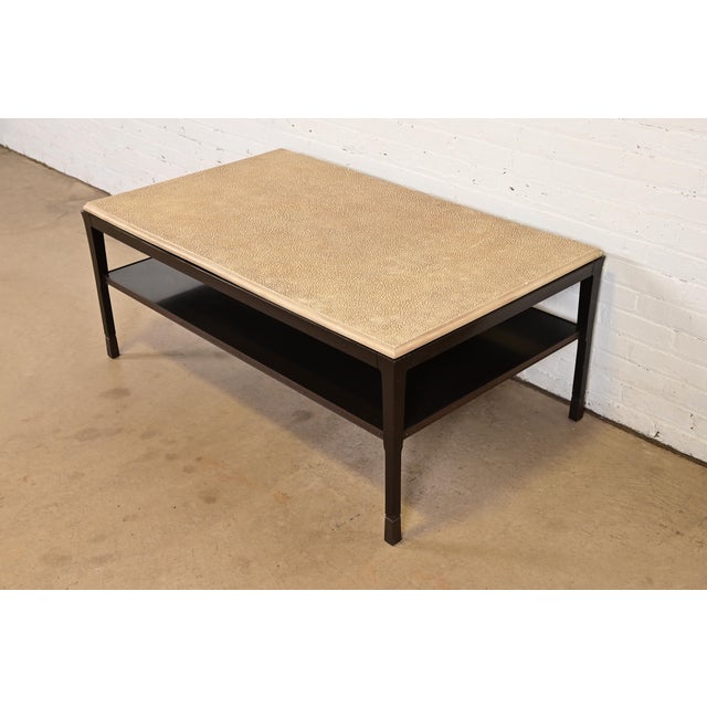 Bill Sofield for Baker Furniture Modern Mahogany Raku Top Coffee Table or Cocktail Table For Sale - Image 11 of 11