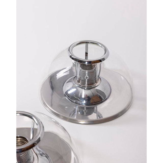 Vintage Italian Wall Lamps in Metal and Glass, 1980s, Set of 2 For Sale - Image 9 of 10