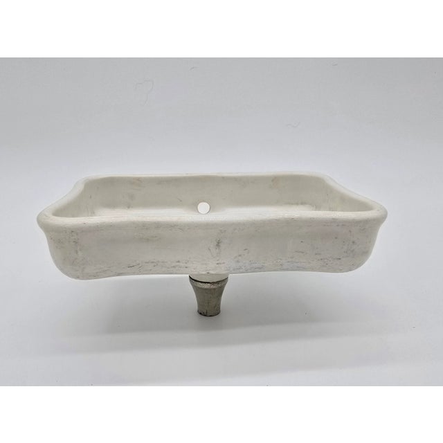 Traditional Antique Republic Porcelain White Soap Dish Holder For Sale - Image 3 of 11