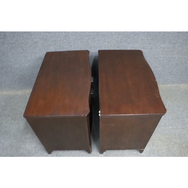 Brown Brownstone Furniture Reeded Front Nightstands – Pair For Sale - Image 8 of 13