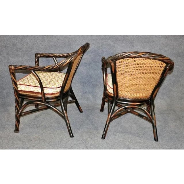 Mid-Century Modern Pair of Mid 20th Century Twist Frame Wicker Chairs For Sale - Image 3 of 5