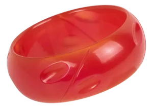 Watermelon Pink Bakelite Carved Bracelet