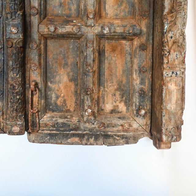 Antique Early 19th Century Traditional Afghan Teak Doors, Set of 2 For Sale - Image 4 of 14