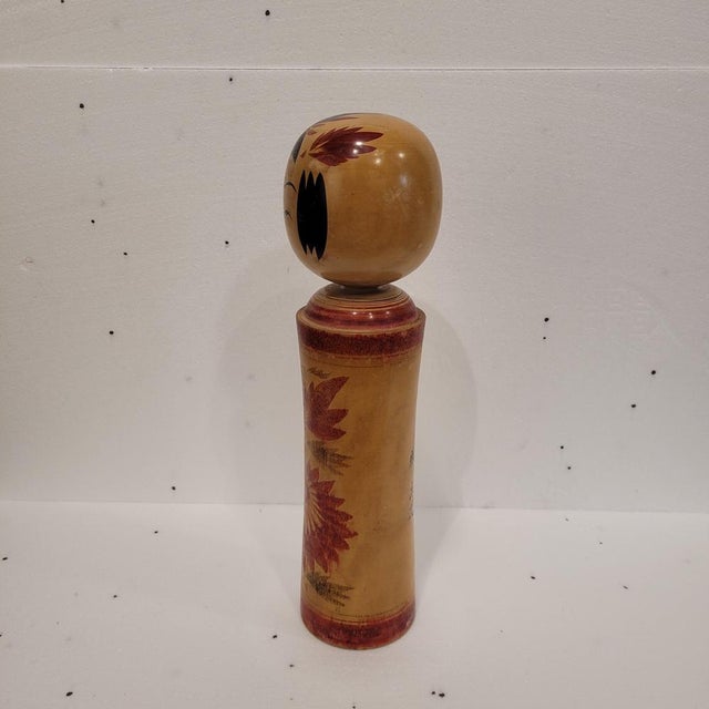 Wood Traditional Kokeshi Doll inn Polychrome Wood, 1940s For Sale - Image 7 of 18