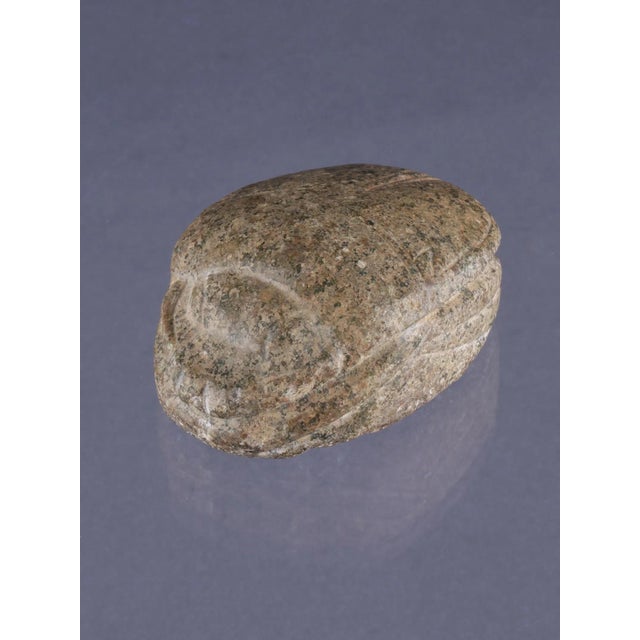 Gray 18th Dynasty Ancient Egyptian Carved Diorite Stone Heart Scarab, Circa 1500–1300 Bce For Sale - Image 8 of 18