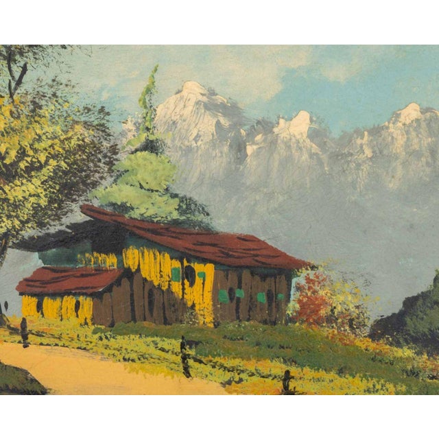 Post Impressionist Illegibly Signed Rocky Mountain Landscape Oil For Sale - Image 3 of 9