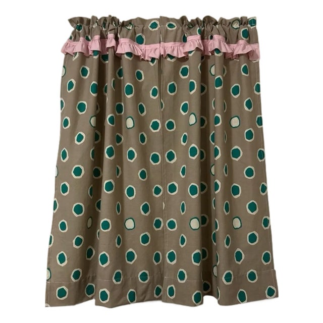 Polka Dot Handmade Curtains 45x36 Length Upcycled New For Sale