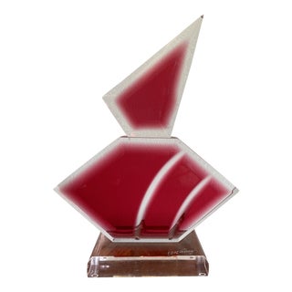 1990s Postmodern Lucite Signed David Muniz Perfume Bottle Sculpture For Sale