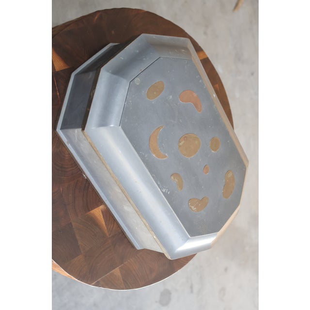 Unique English Antique Pewter and Brass Box For Sale - Image 12 of 18