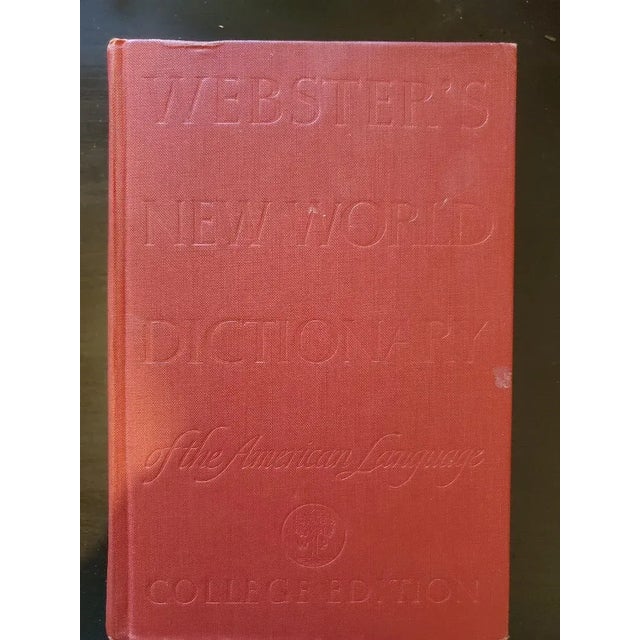 Iconic Webster's New World Dictionary of the American Language, College Edition vintage hardcover. Red cover has embossed...